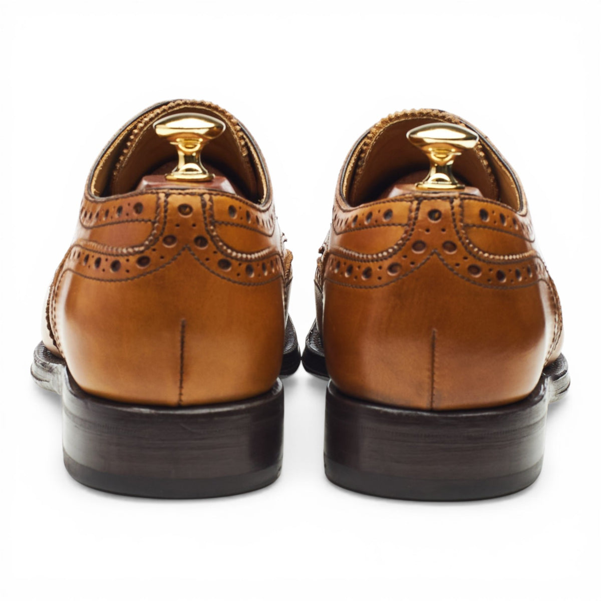 '67351' Tan Brown Leather Derby Brogues UK 9