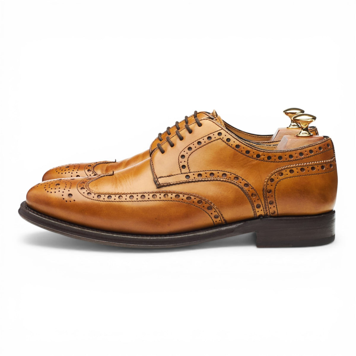 '67351' Tan Brown Leather Derby Brogues UK 9