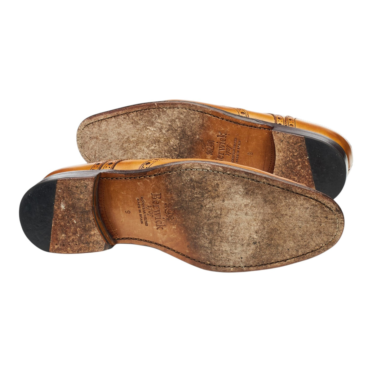 '67351' Tan Brown Leather Derby Brogues UK 9