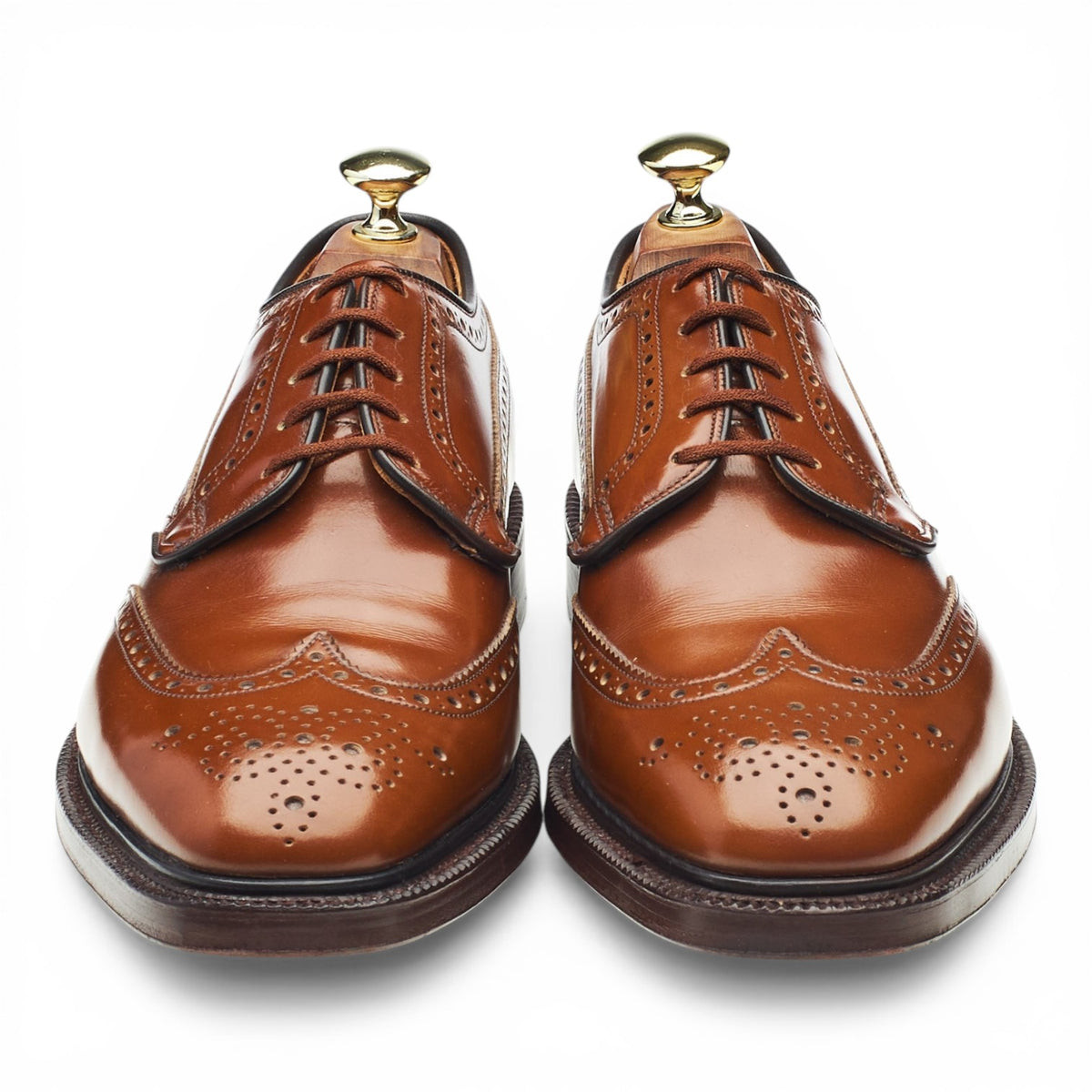 'Grafton' Tan Brown Leather Derby Brogues UK 7.5 F