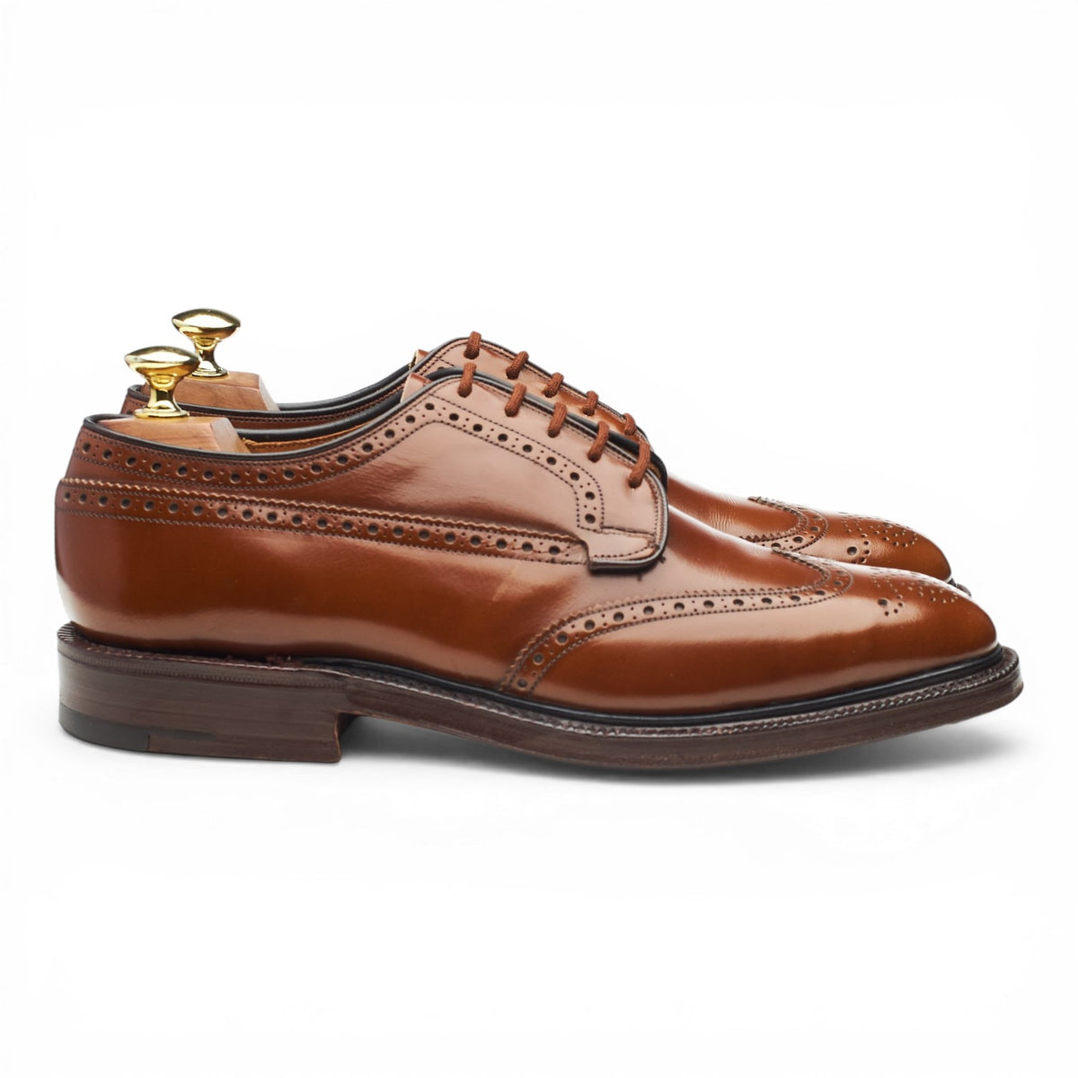 'Grafton' Tan Brown Leather Derby Brogues UK 7.5 F