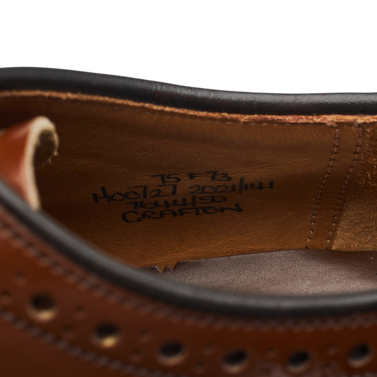 'Grafton' Tan Brown Leather Derby Brogues UK 7.5 F