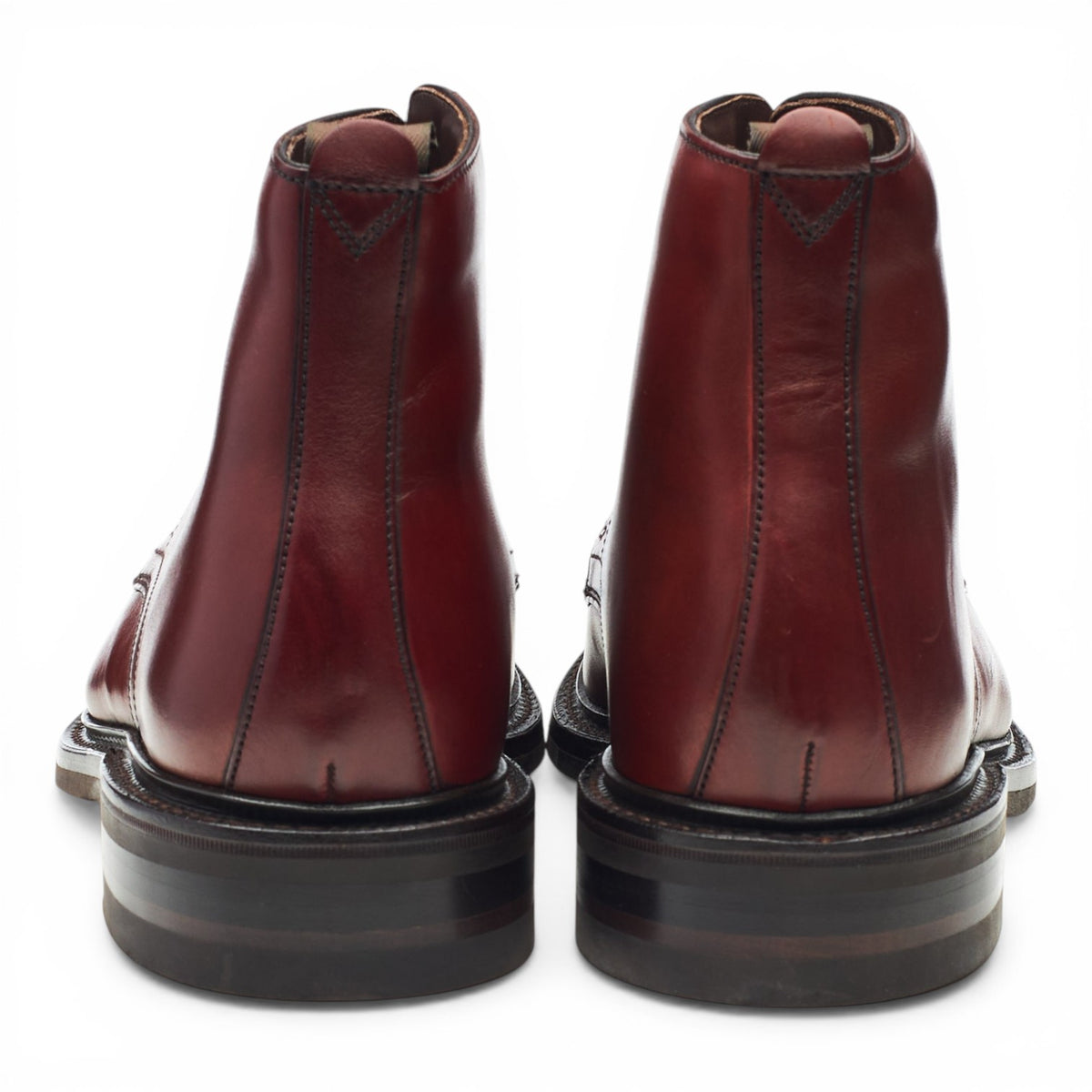 'Gisbourne' Mahogany Brown Leather Apron Boots UK 7 F