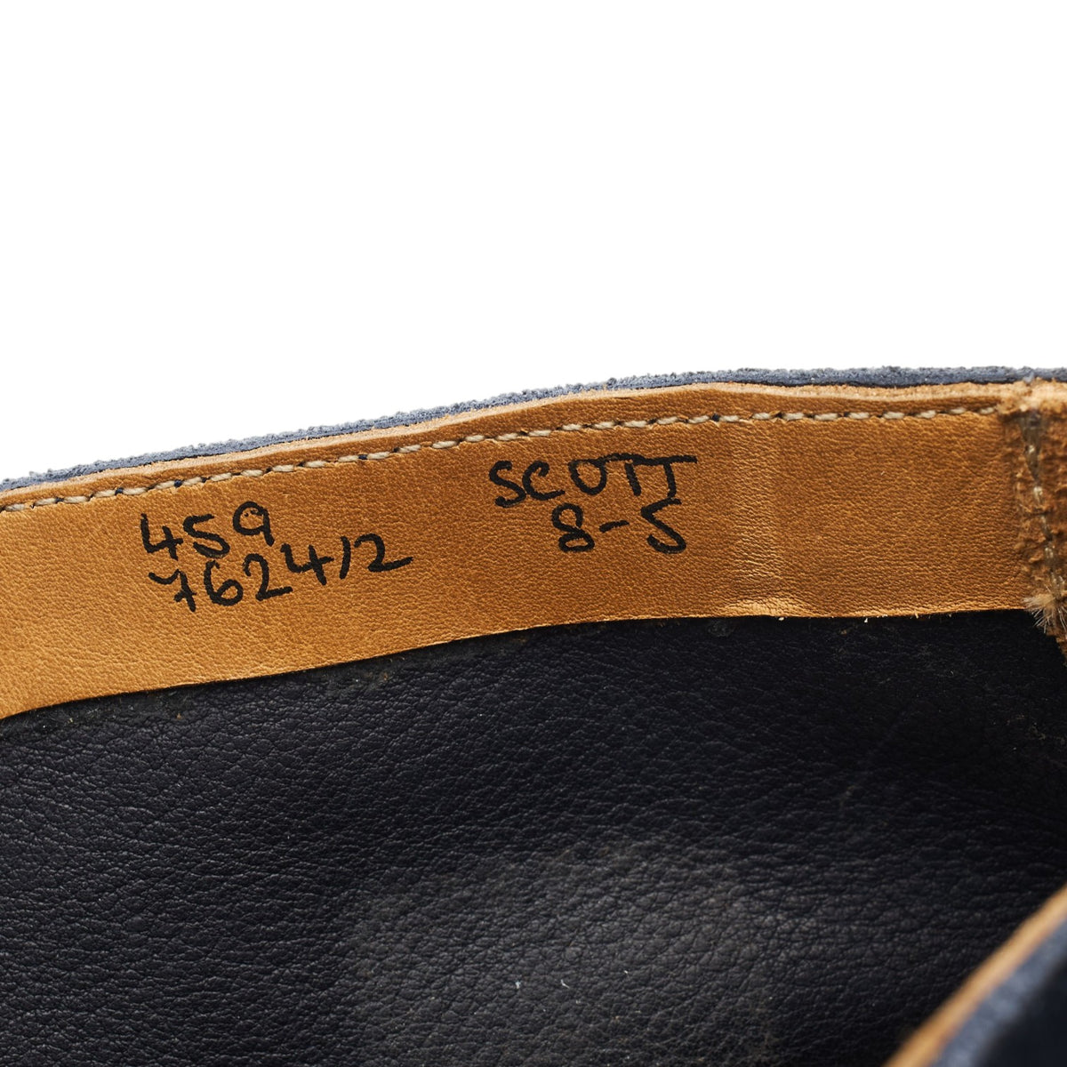 'Scott' Navy Blue Suede Cap Toe Boots UK 8