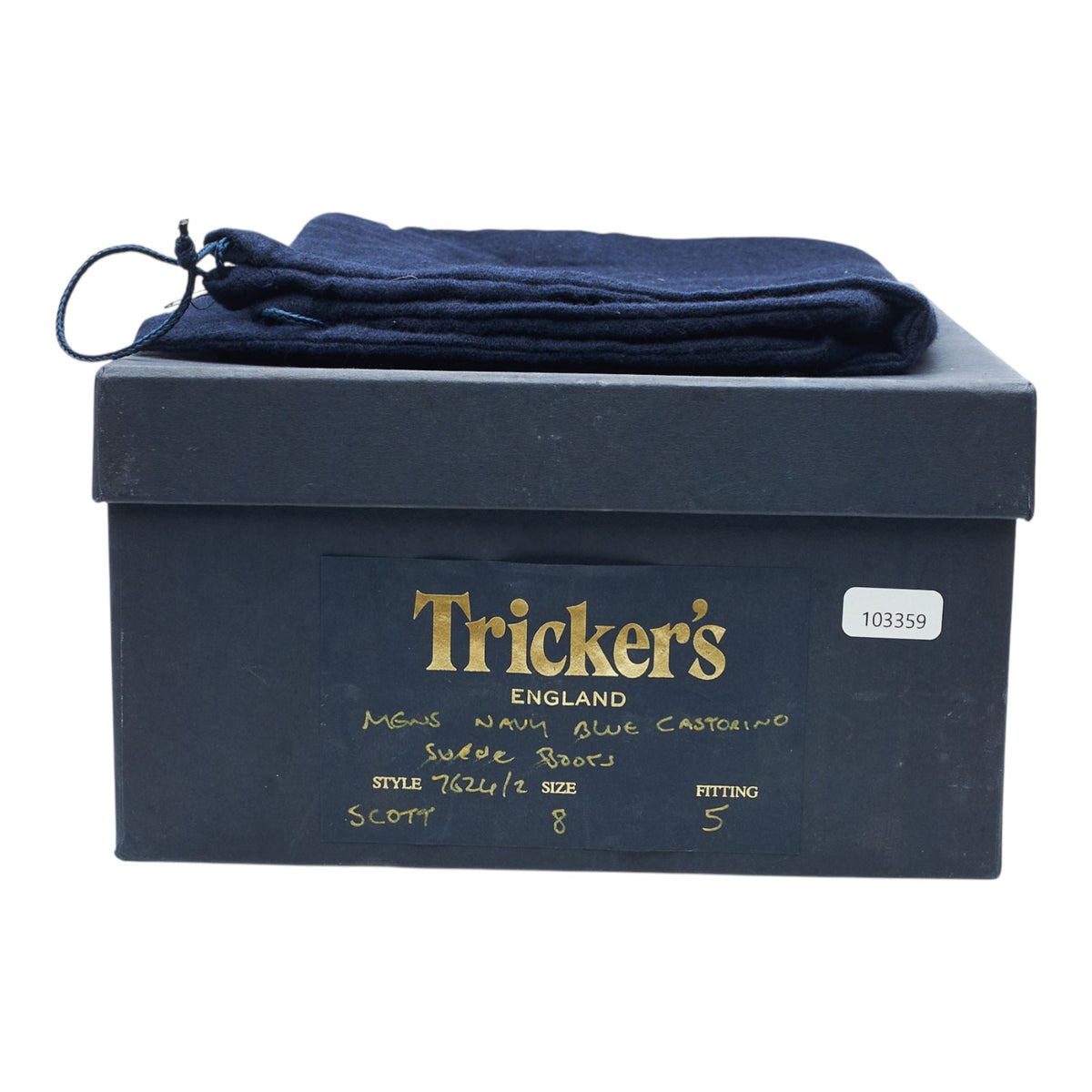 'Scott' Navy Blue Suede Cap Toe Boots UK 8