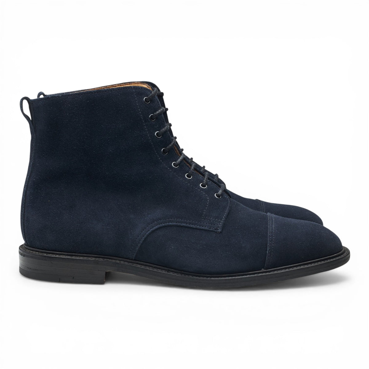 Navy Blue Suede Cap Toe Boots UK UK 10.5 F