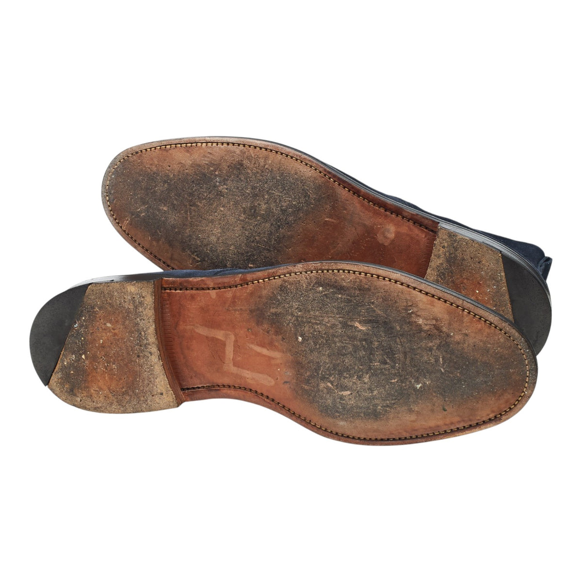 Navy Blue Suede Cap Toe Boots UK UK 10.5 F