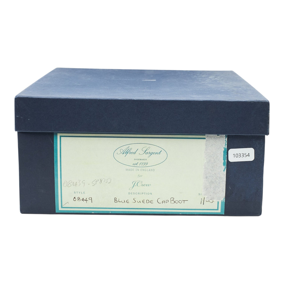 Navy Blue Suede Cap Toe Boots UK UK 10.5 F