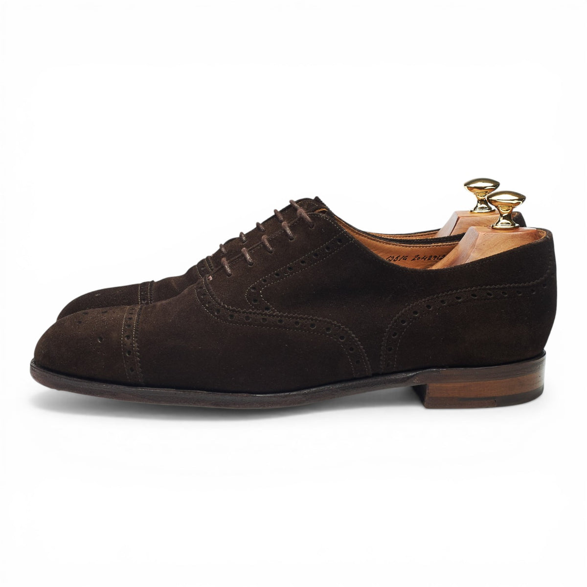 'Sidney' Dark Brown Suede Semi-Lined Oxford Brogues UK 8.5 G