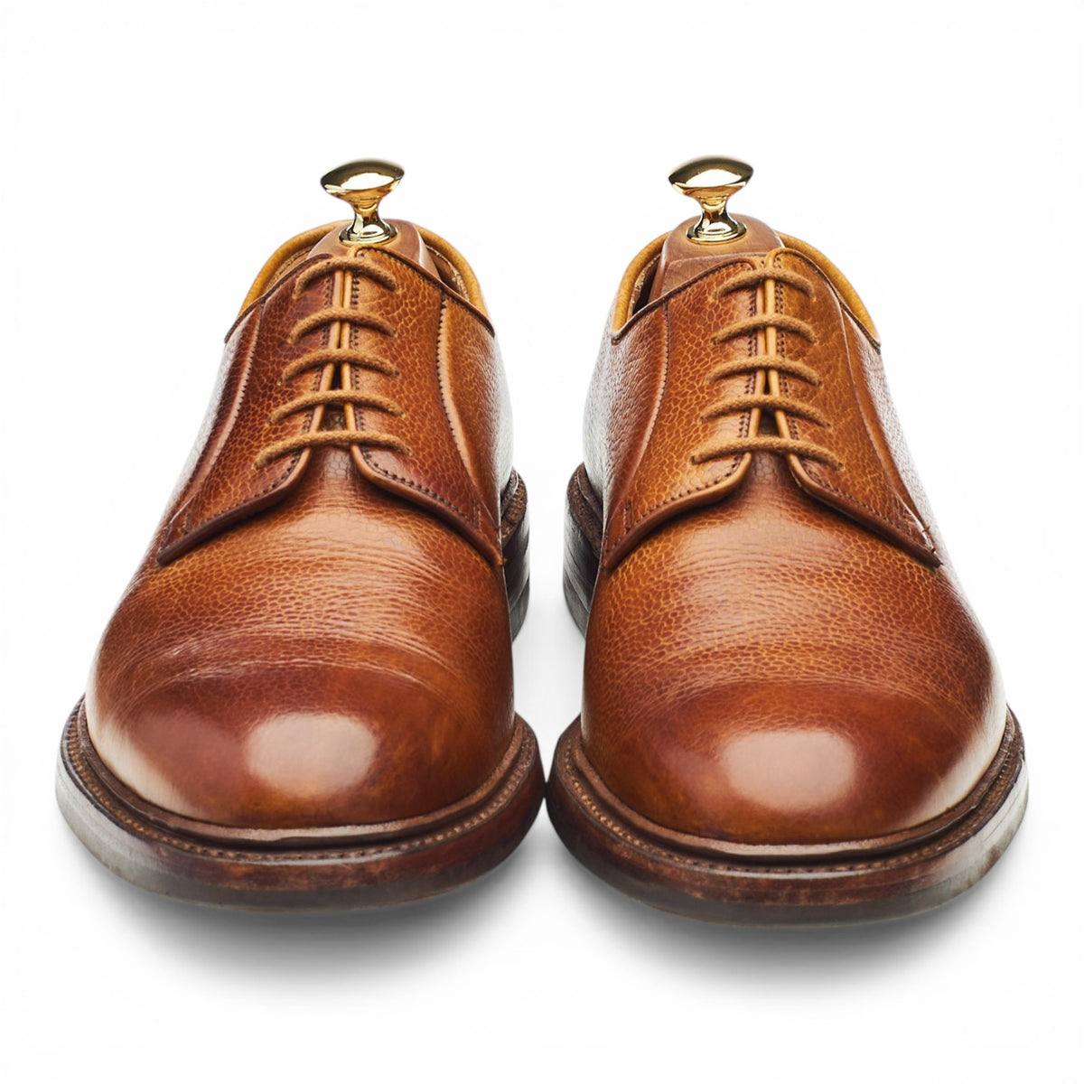 'Archie' Tan Brown Grain Leather Derby UK 10 E
