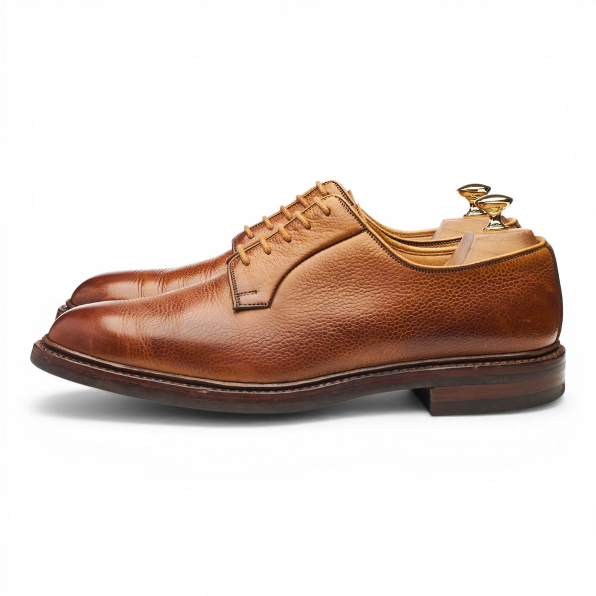 'Archie' Tan Brown Grain Leather Derby UK 10 E