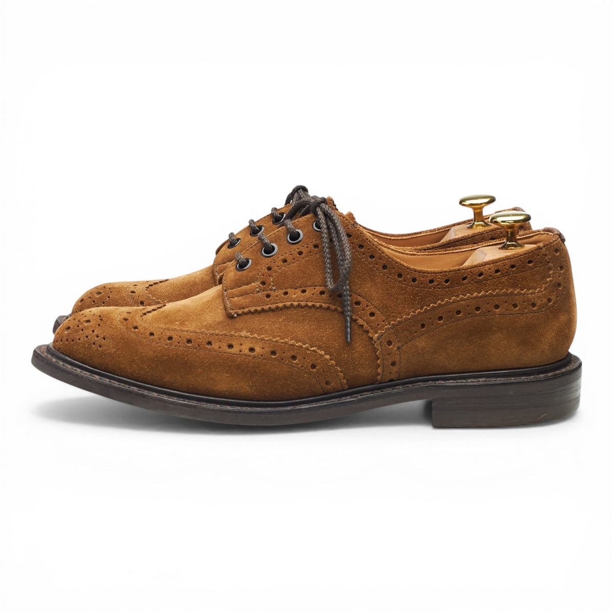 'Bourton' Snuff Brown Suede Derby Brogues UK 7.5