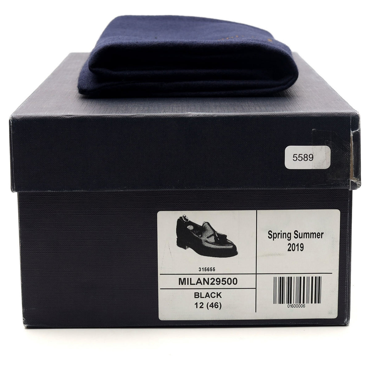 &#39;Milan&#39; Black Leather Tassel Loafers UK 12