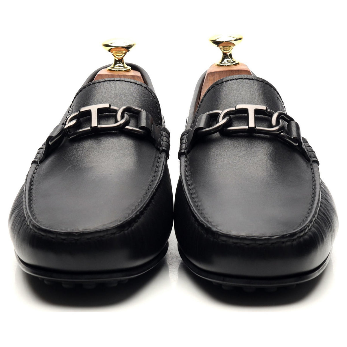 Gommino Black Leather Driving Loafers UK 7