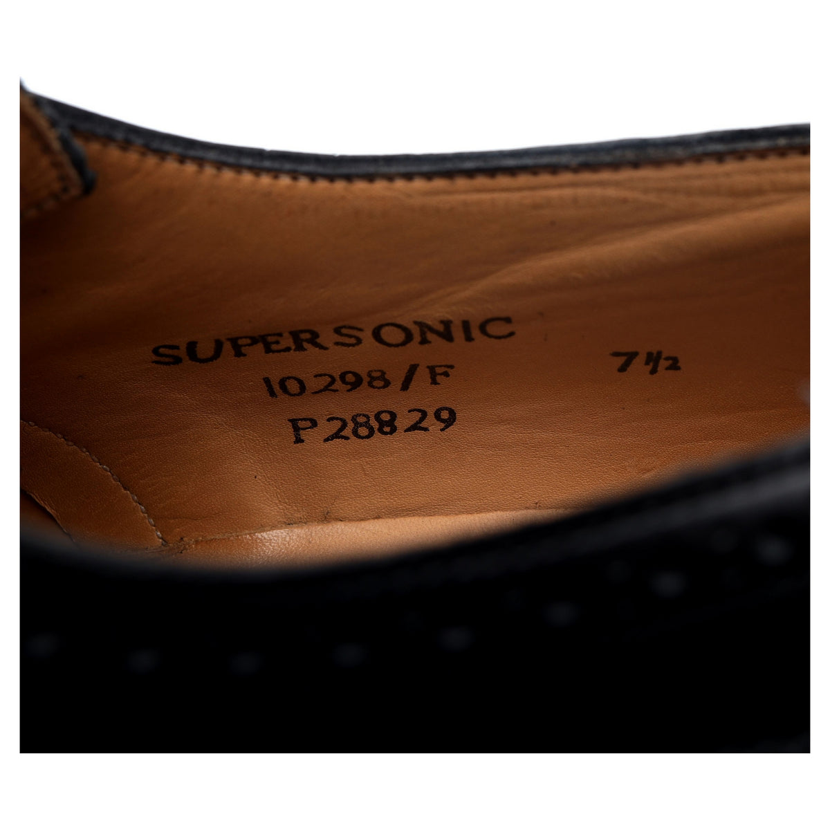 &#39;Supersonic&#39; Black Leather Derby Brogues UK 7.5 F