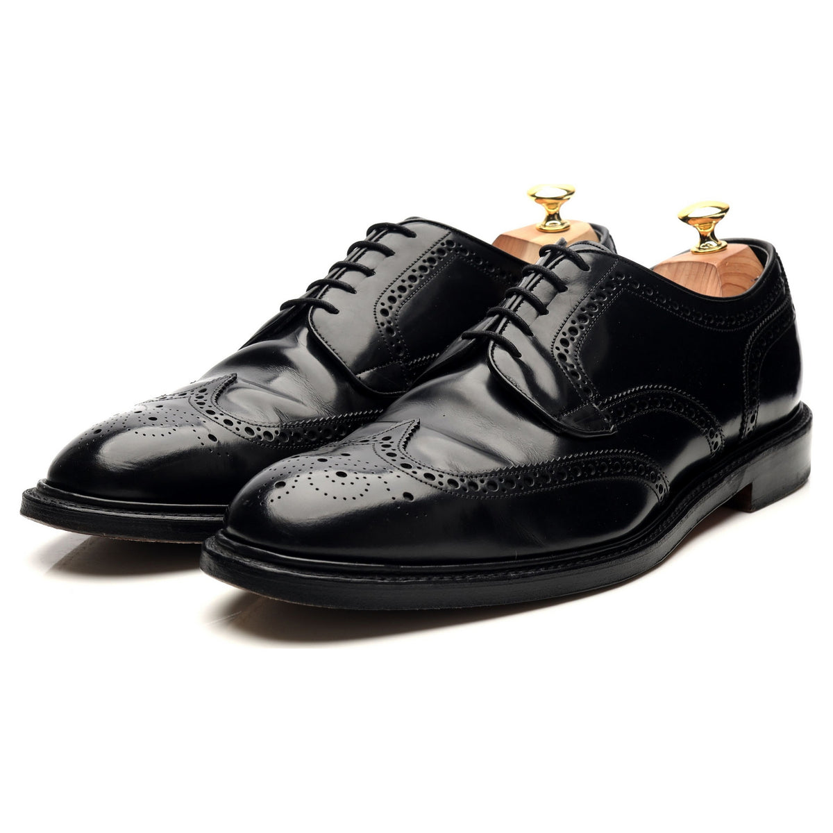 &#39;Bexhill&#39; Black Leather Derby Brogues UK 11 F