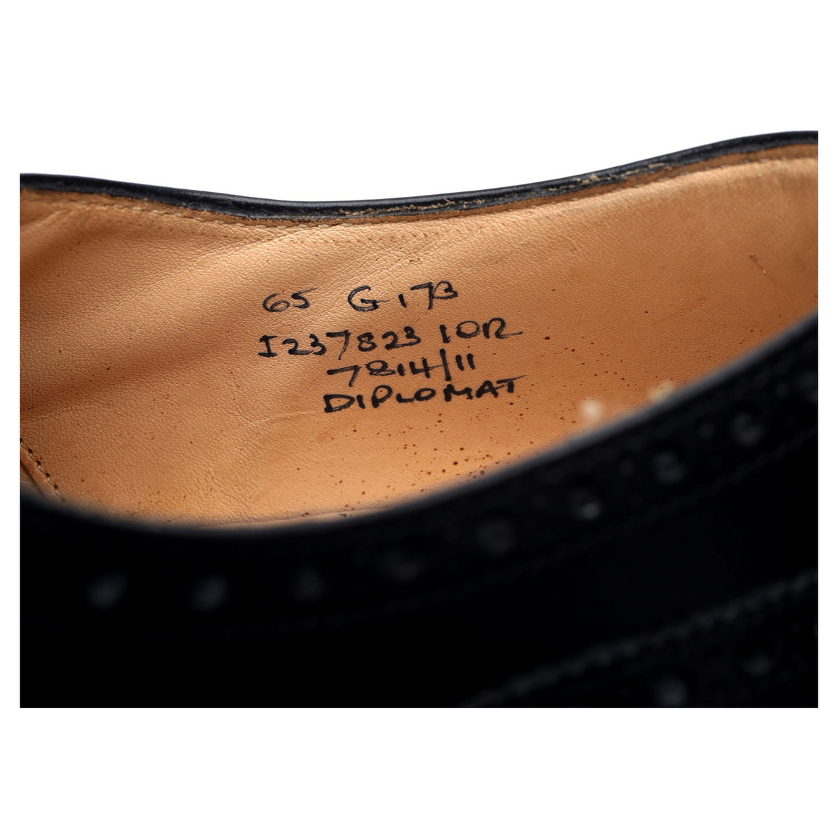 &#39;Diplomat&#39; Black Leather Oxford Brogues UK 6.5 G