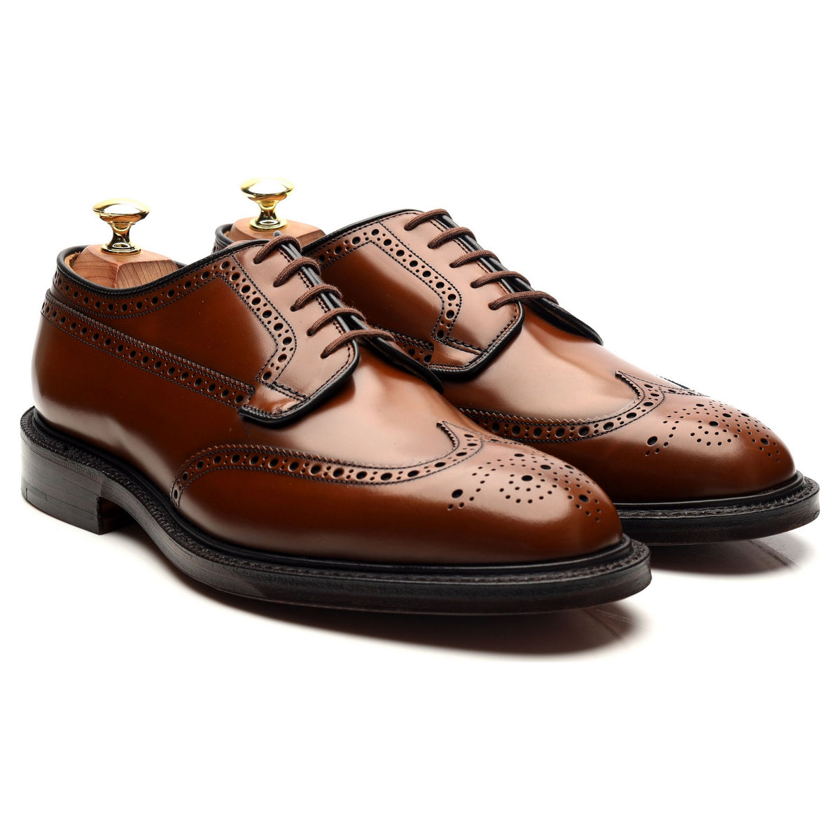 &#39;Grafton&#39; Brown Leather Derby Brogues UK 8 G
