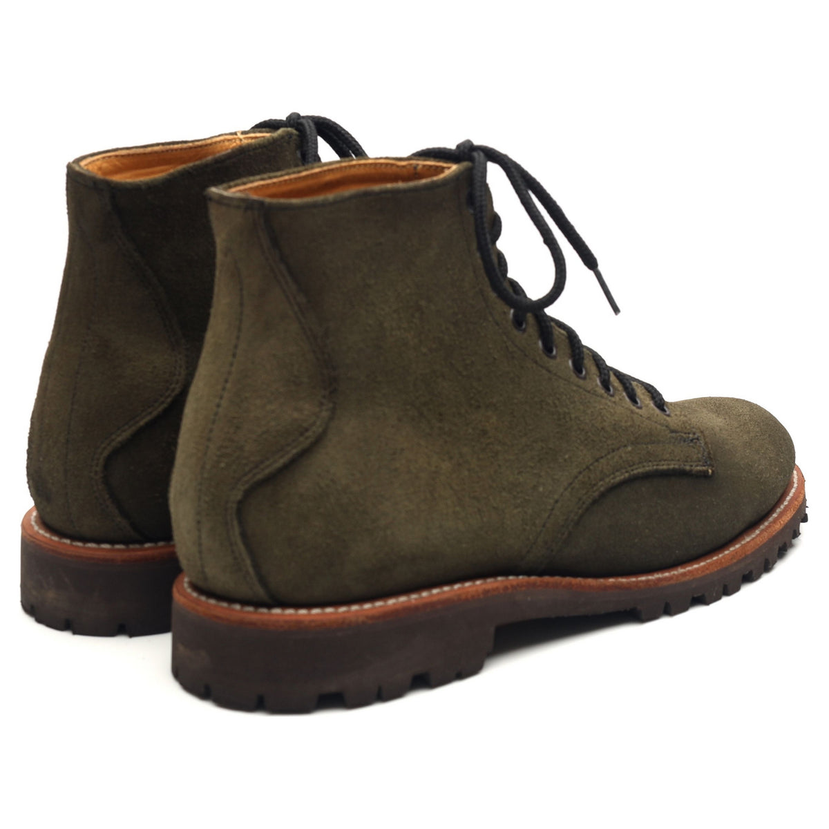 &#39;Eric&#39; Green Suede Boots UK 5 US 6