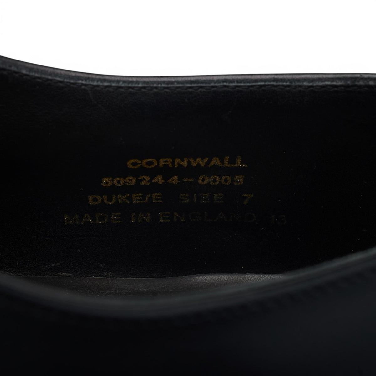 1880 'Cornwall' Black Leather Derby UK 7 E