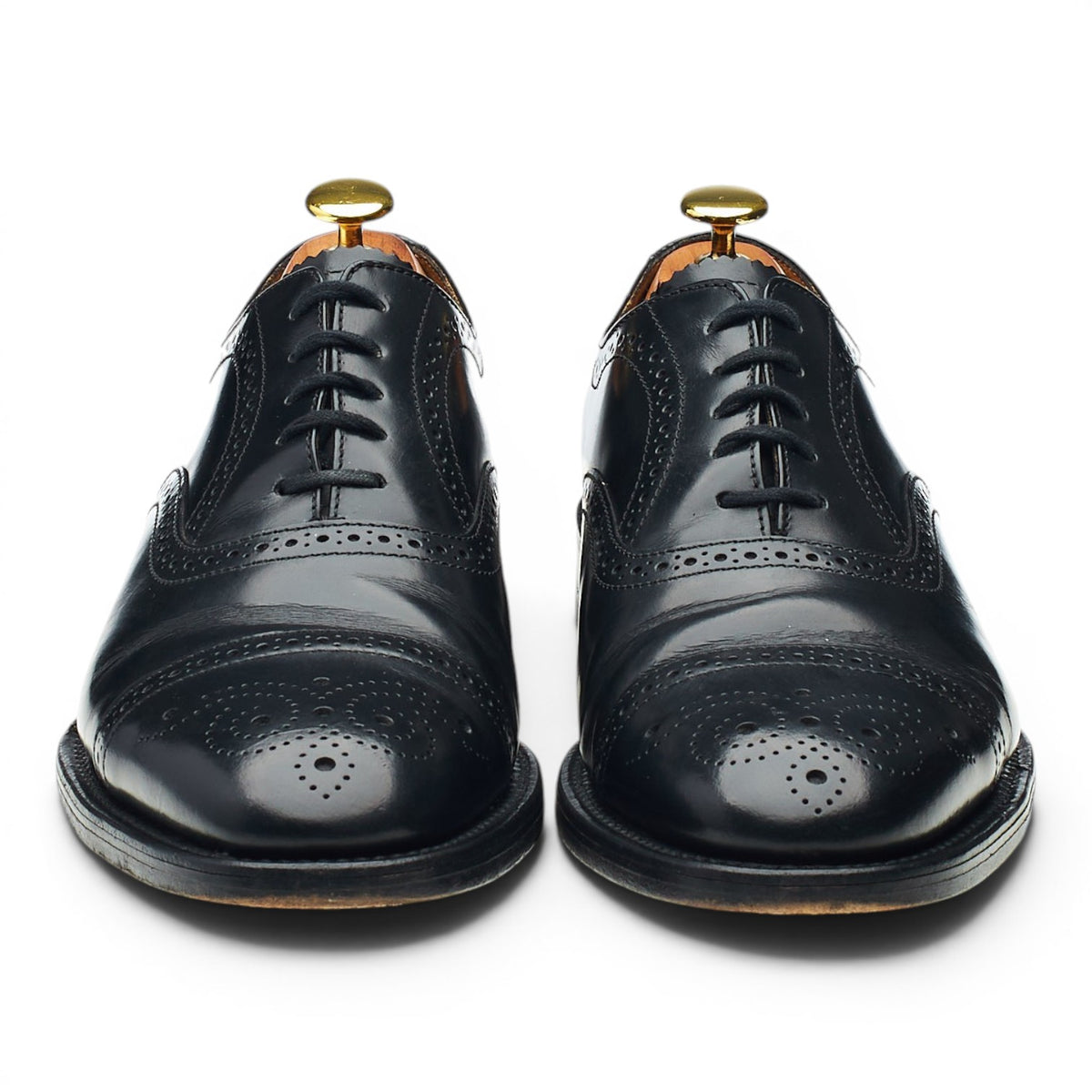 '201B' Black Leather Oxford Brogues UK 8