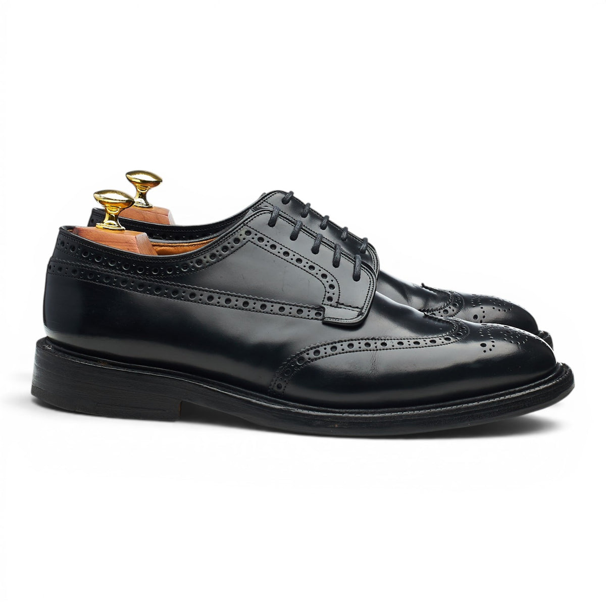 'Grafton' Black Leather Derby Brogues UK 7 G