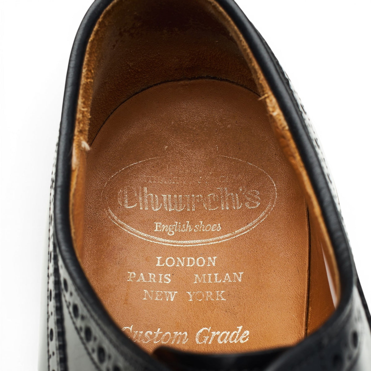 'Grafton' Black Leather Derby Brogues UK 7 G