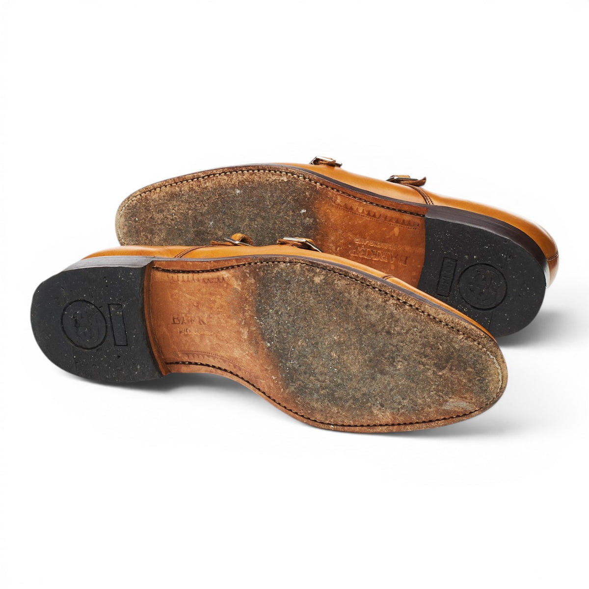 'Tunstall' Tan Brown Leather Double Monk Strap UK 8 F