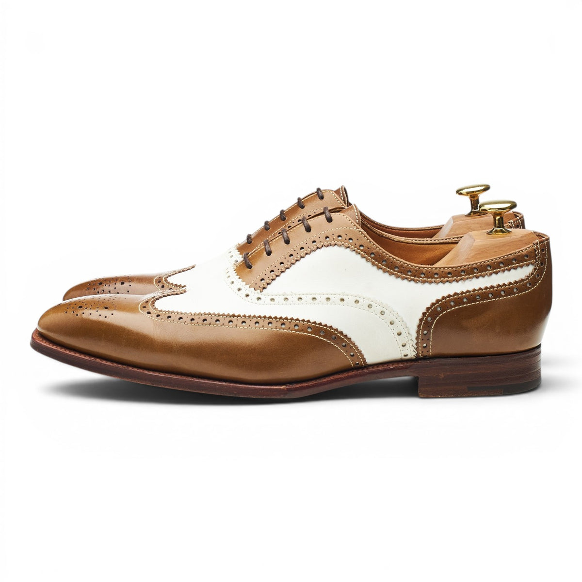 Brown & White Leather Oxford Spectator Brogues UK 8 EX