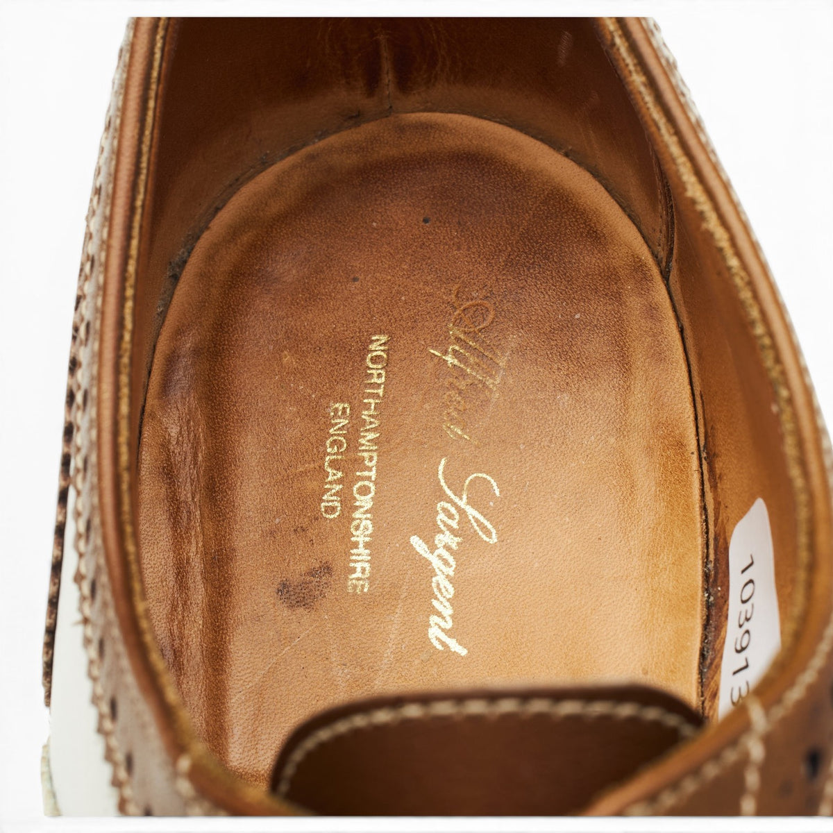 Brown & White Leather Oxford Spectator Brogues UK 8 EX