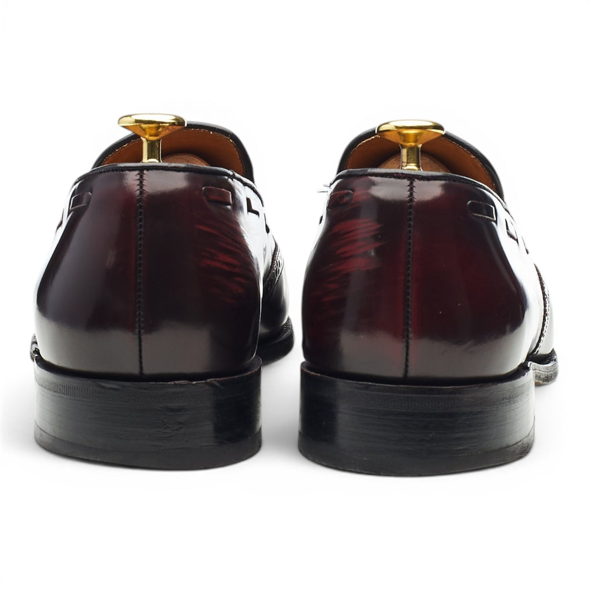'Clive' Burgundy Leather Tassel Loafers UK 8 F