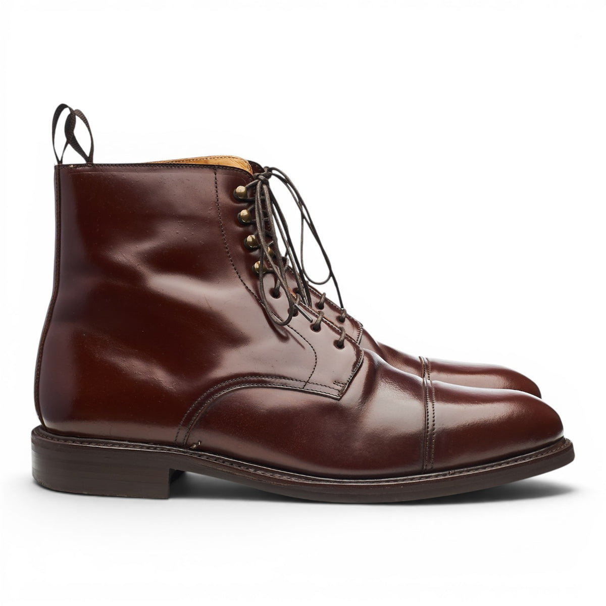 '321' Brown Cordovan Leather Boots UK 12