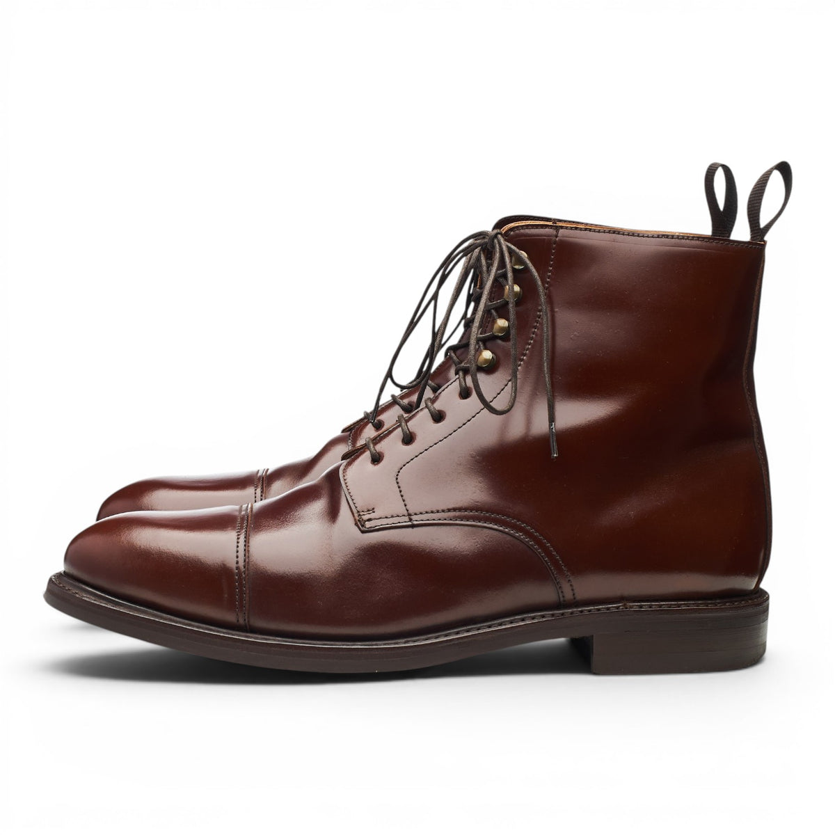 '321' Brown Cordovan Leather Boots UK 12