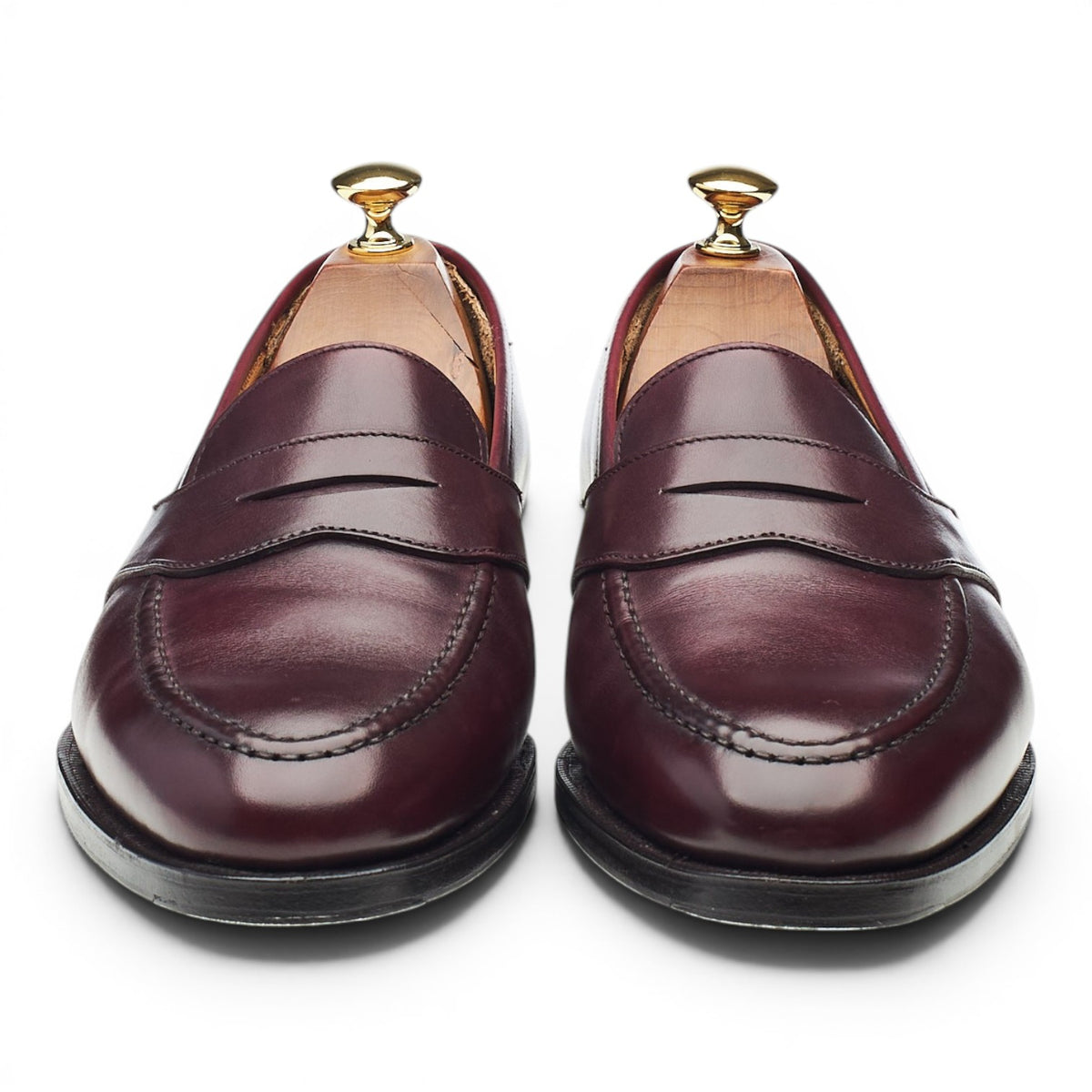 'Bradley' Burgundy Leather Loafers UK 9 E