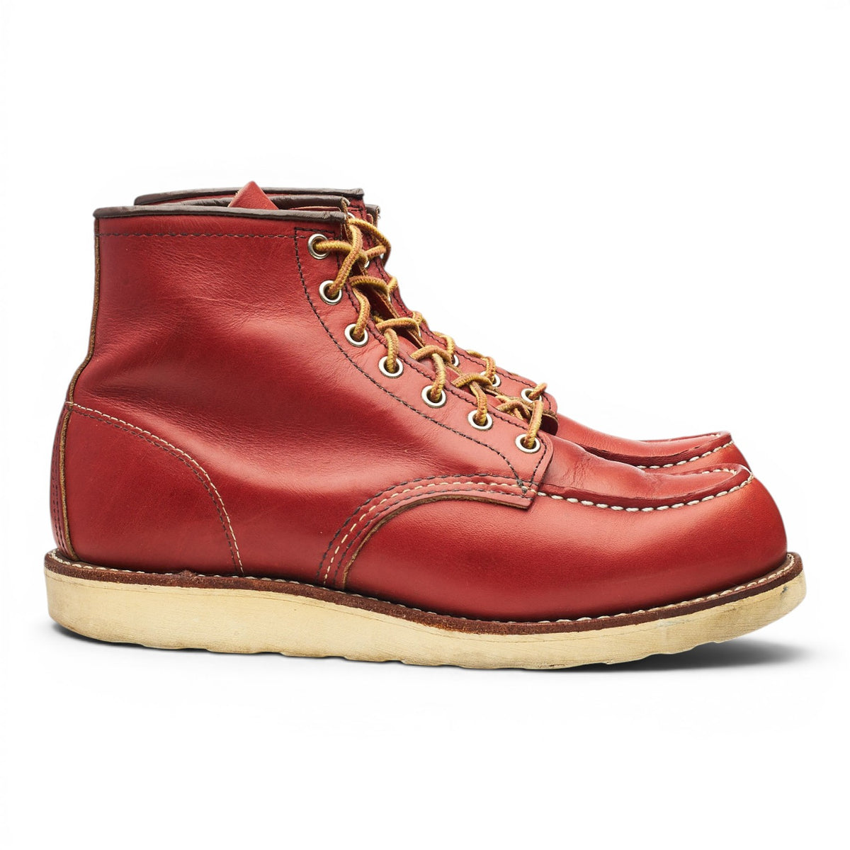 '8131' Tan Brown Leather Moc Toe Boots UK 7 US 8