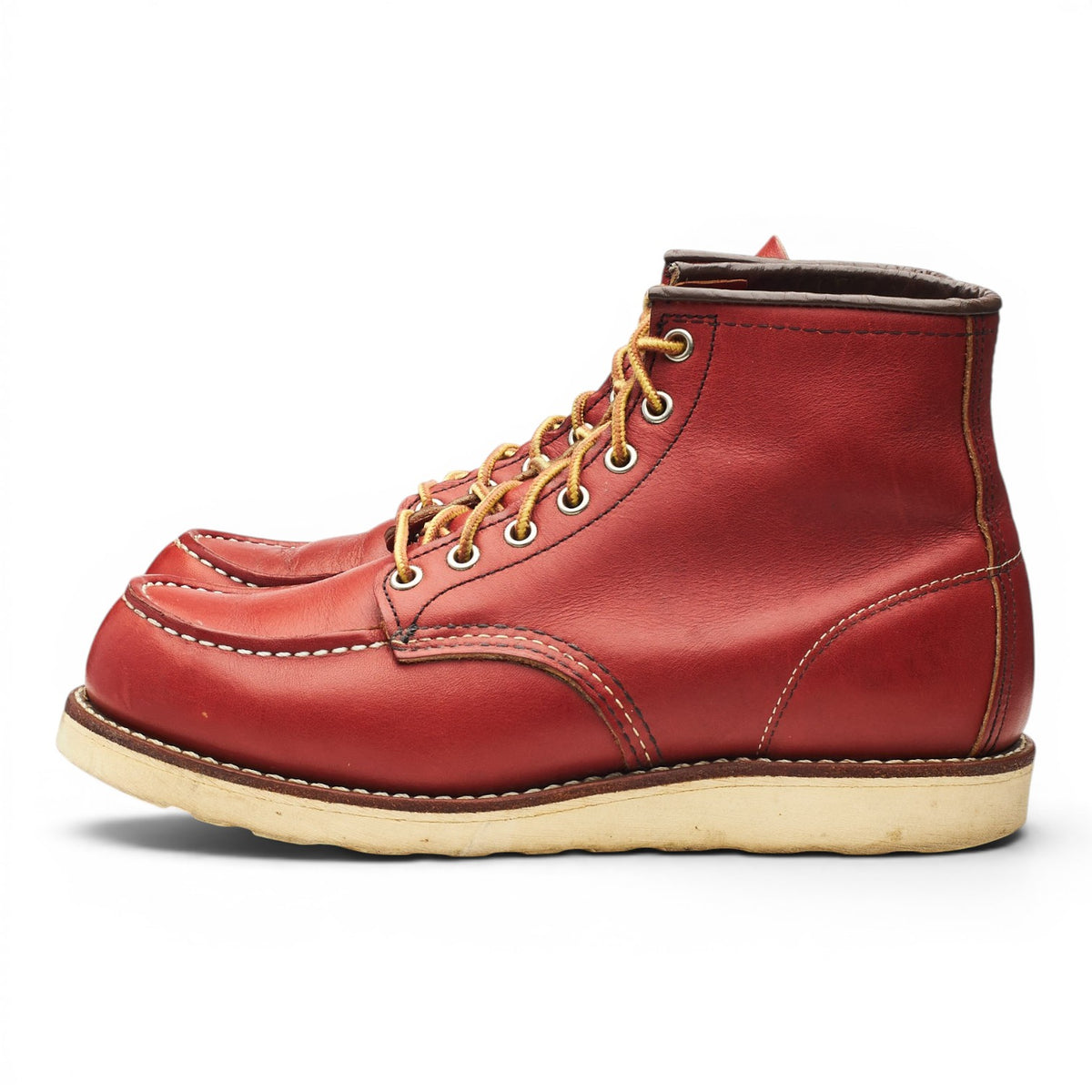 '8131' Tan Brown Leather Moc Toe Boots UK 7 US 8