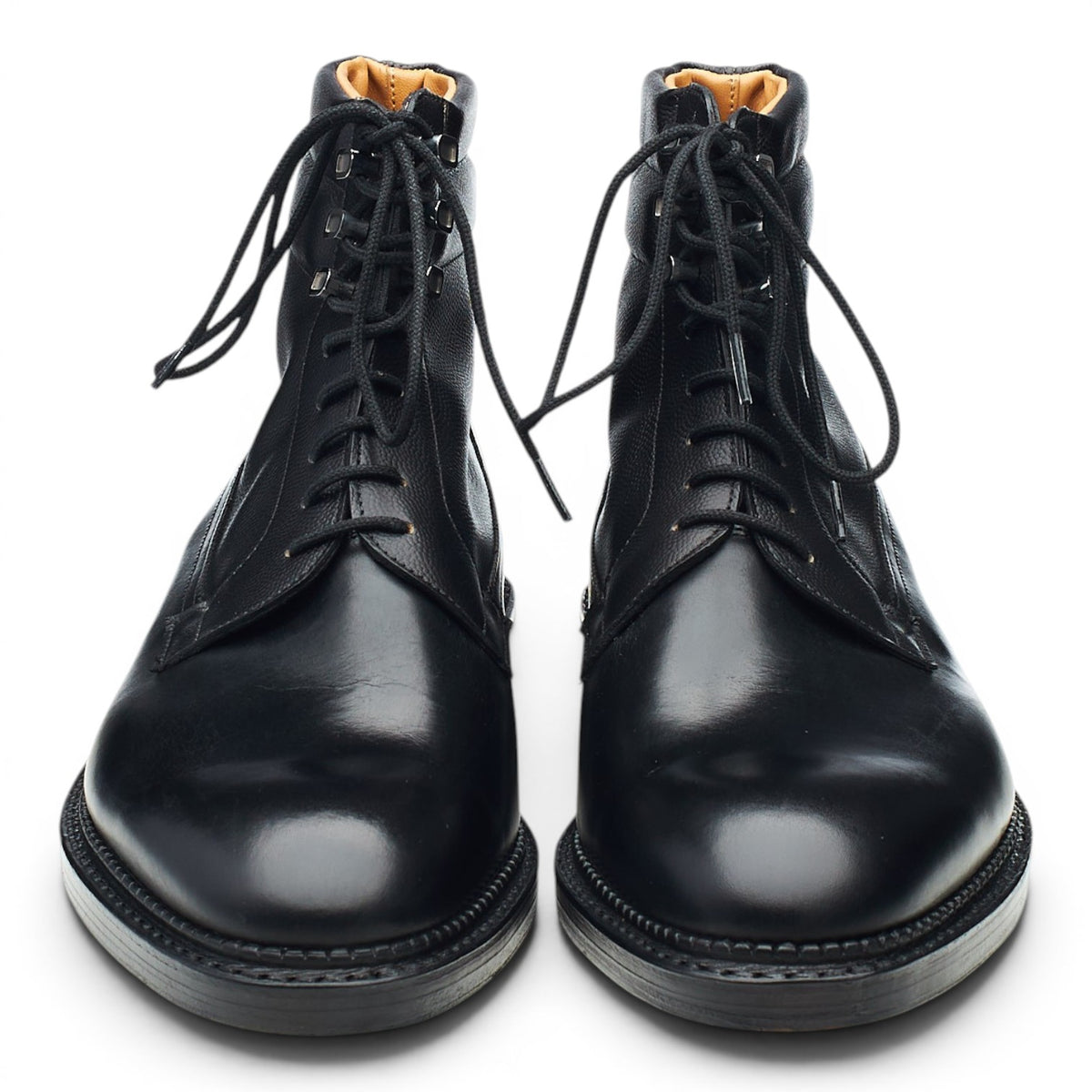 'Alder' Black Museum Grain Leather Boots UK 6 E