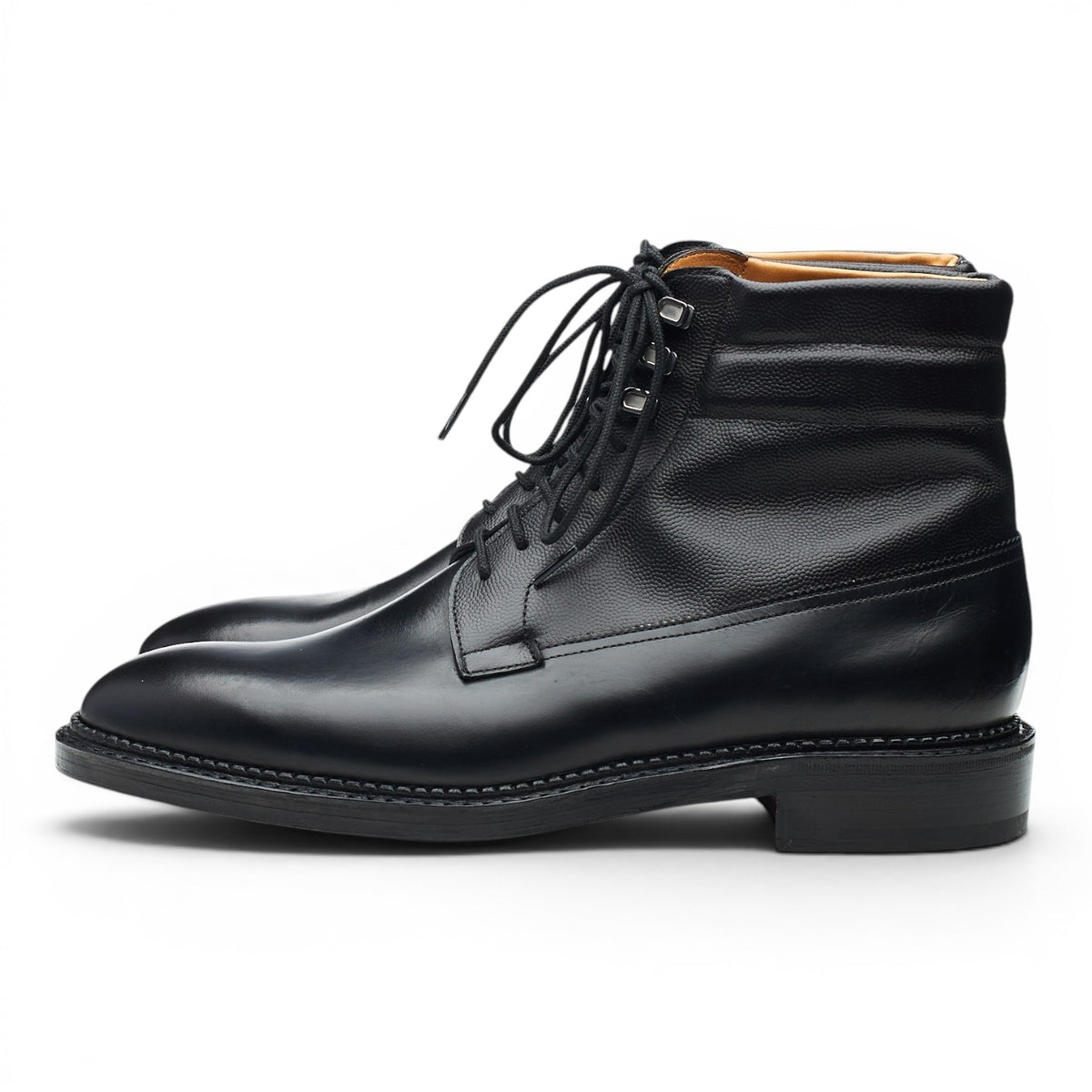 'Alder' Black Museum Grain Leather Boots UK 6 E