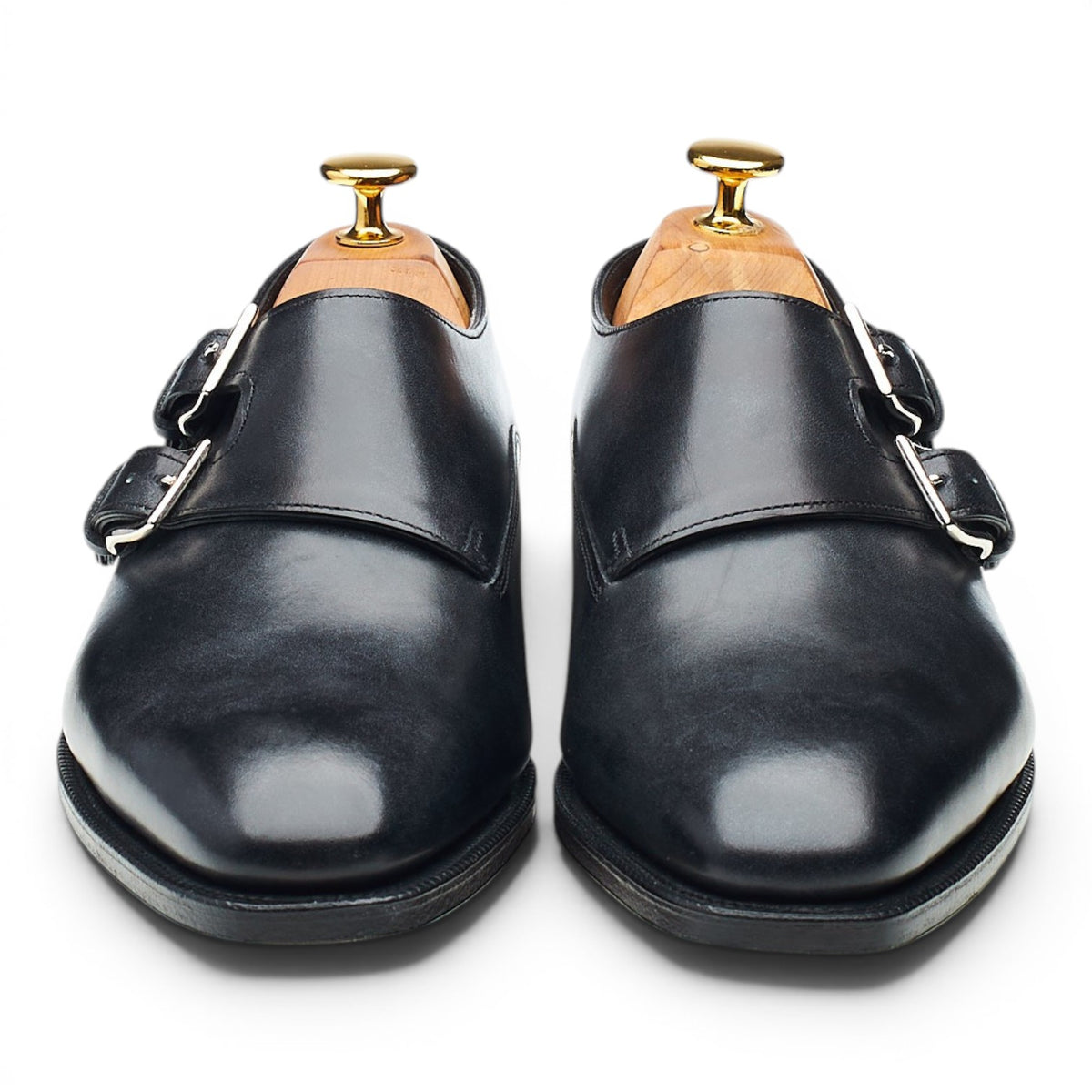 'Chapel' Black Museum Leather Double Monk Strap UK 5 E