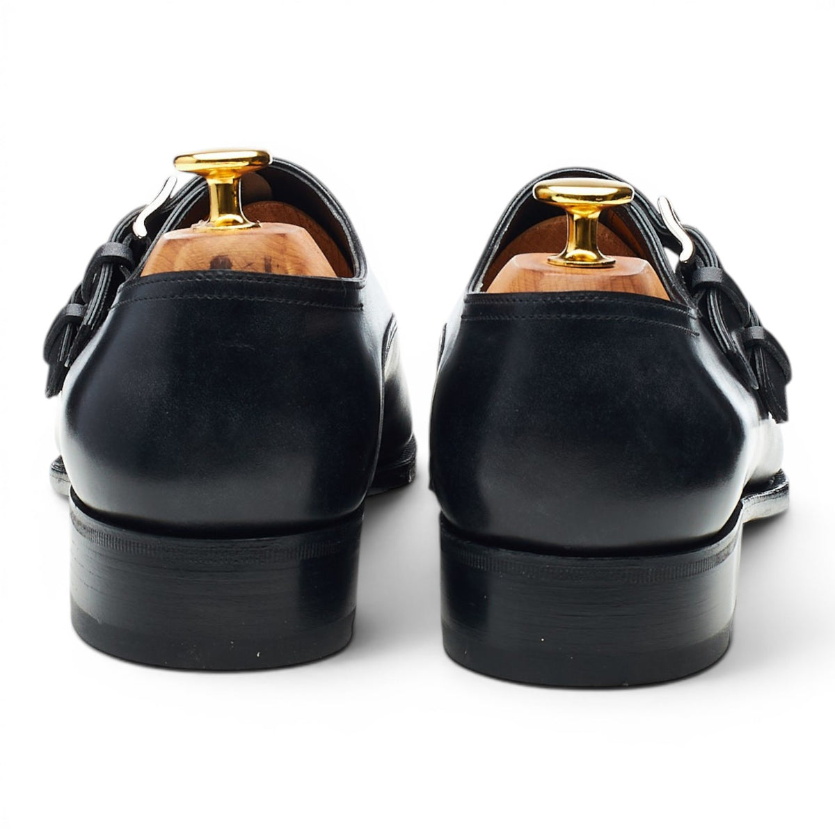 'Chapel' Black Museum Leather Double Monk Strap UK 5 E
