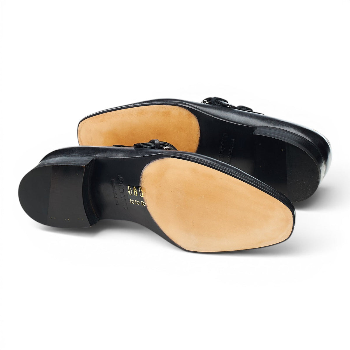 'Chapel' Black Museum Leather Double Monk Strap UK 5 E