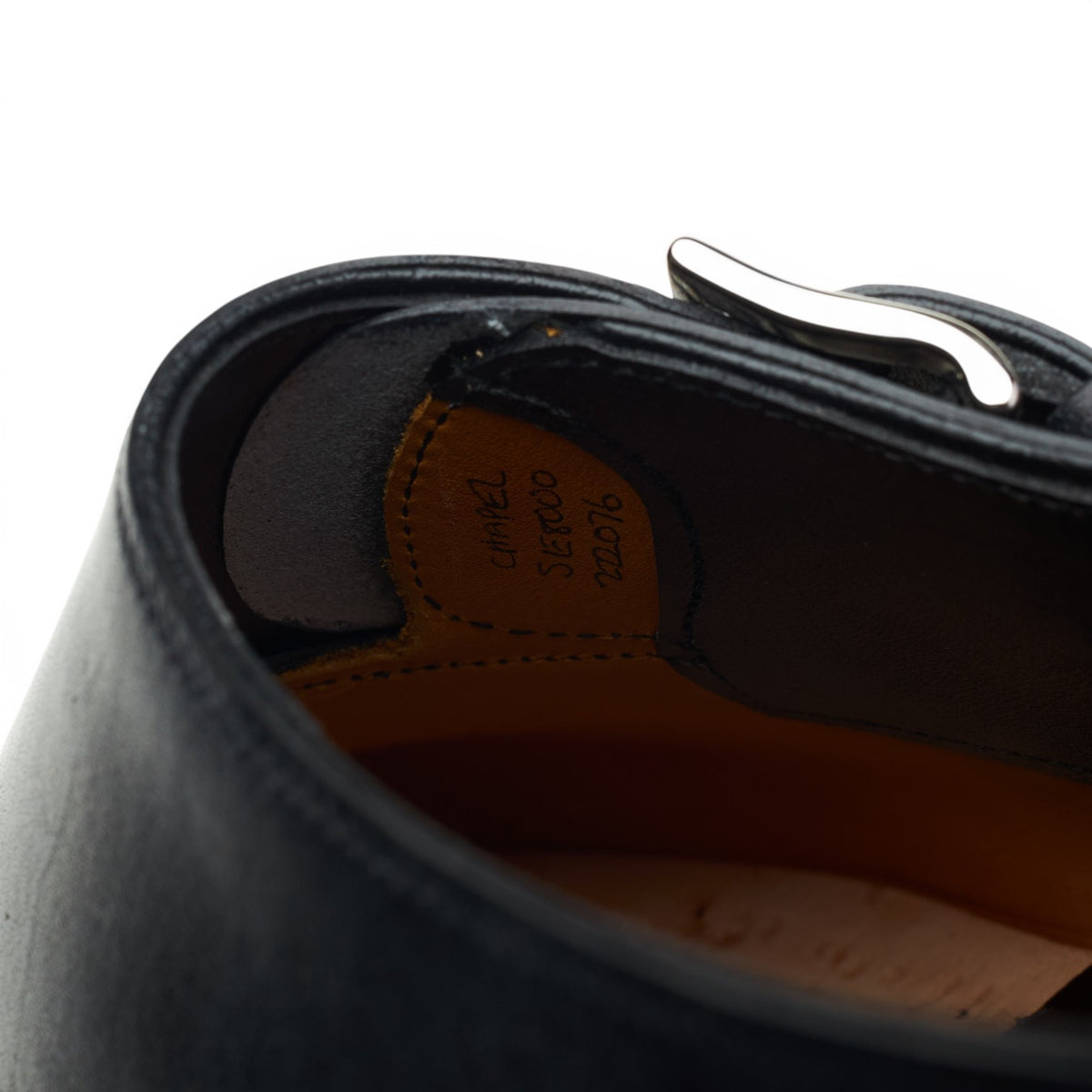 'Chapel' Black Museum Leather Double Monk Strap UK 5 E