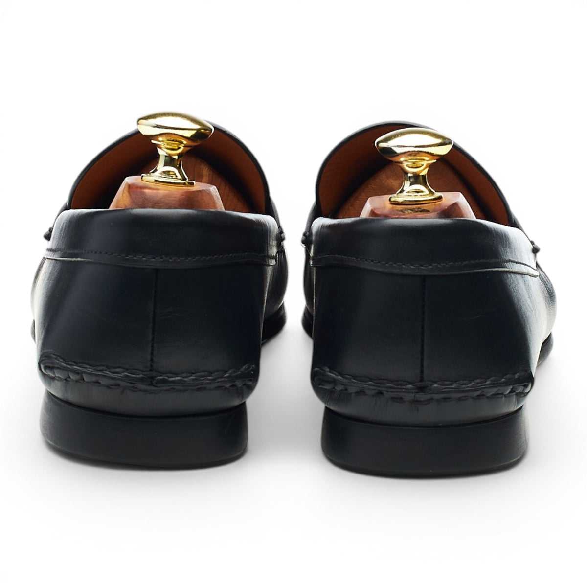 'Karl' Black Leather Loafers UK 7.5