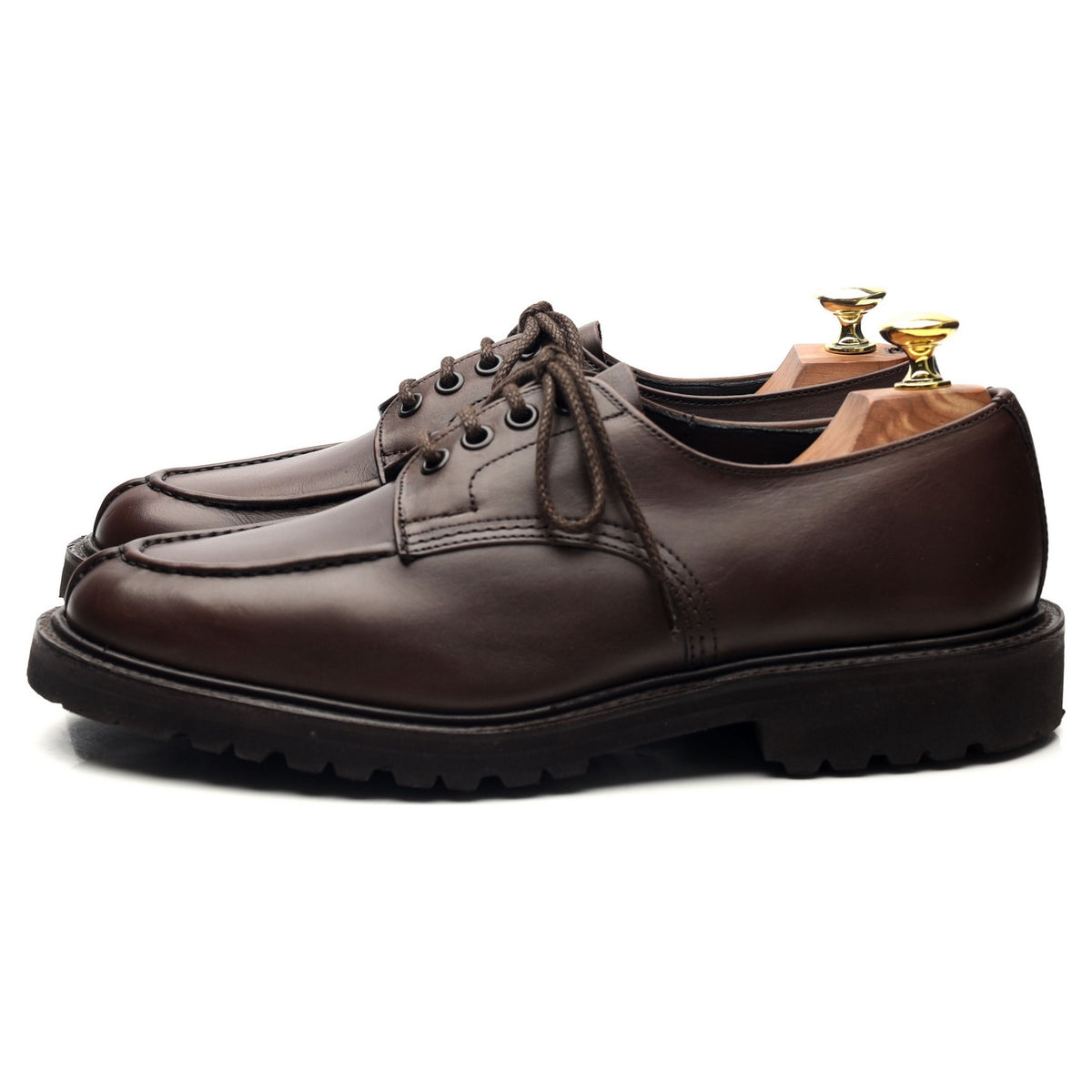 &#39;Kilsby&#39; Dark Brown Leather Split Toe Derby UK 7