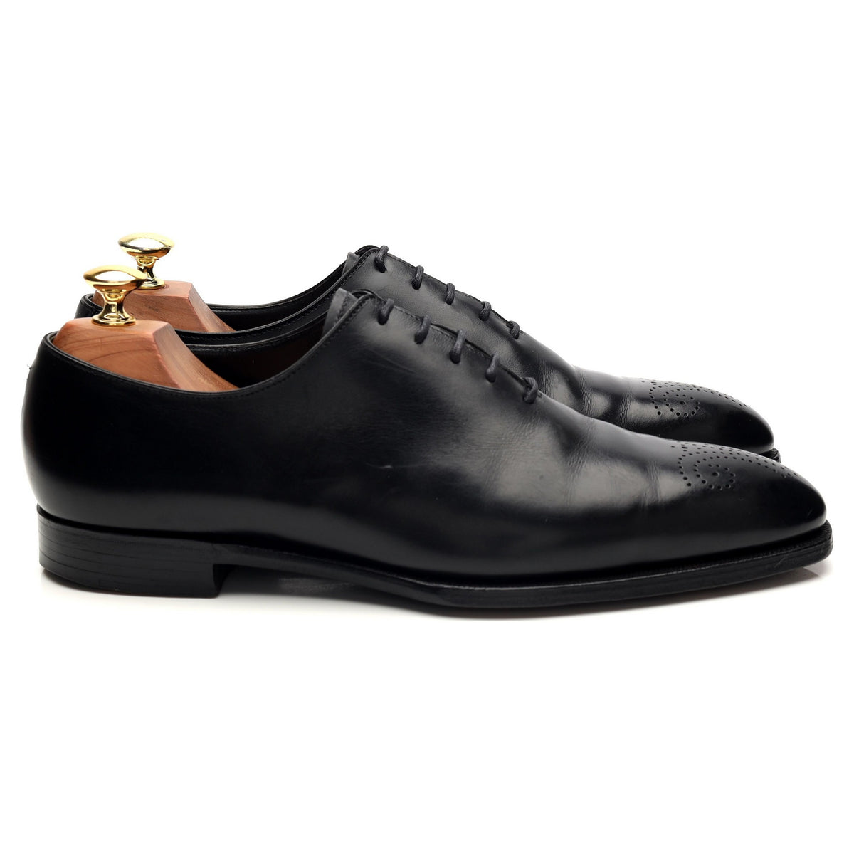 &#39;Weymouth&#39; Black Leather Wholecut Oxford UK 8.5 E
