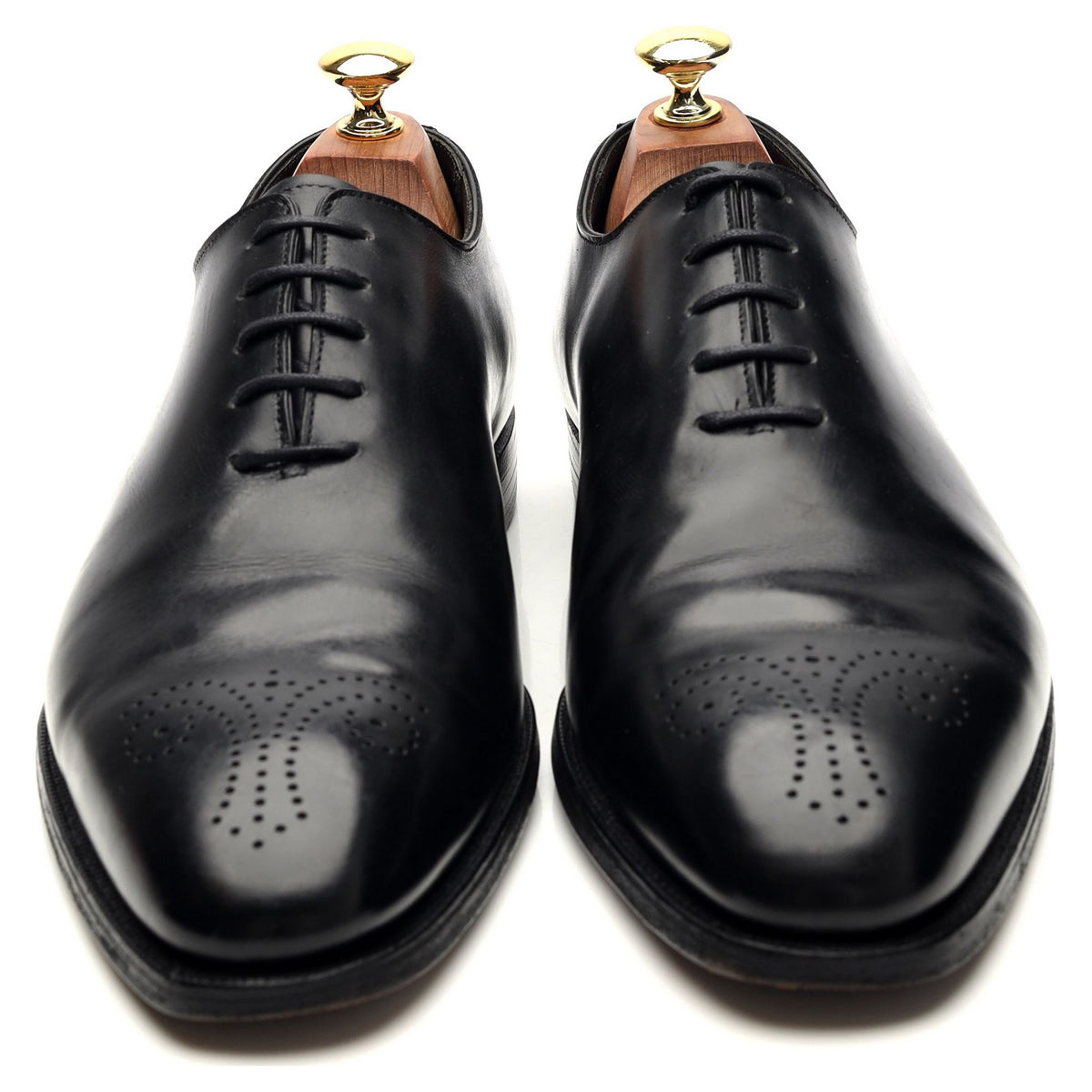&#39;Weymouth&#39; Black Leather Wholecut Oxford UK 8.5 E