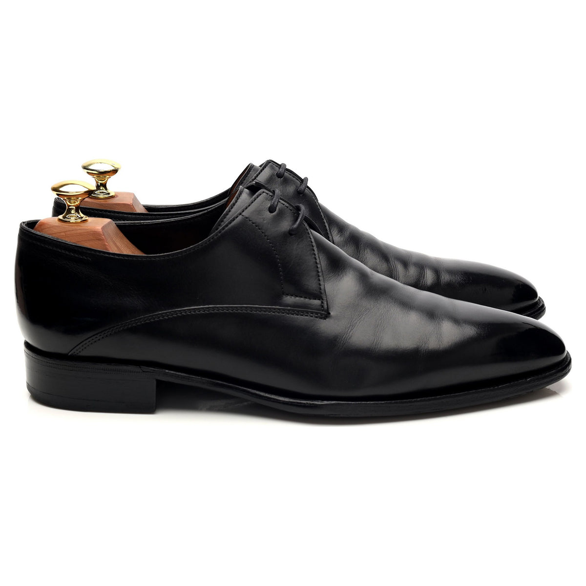 &#39;Archer&#39; Black Leather Derby UK 8 E