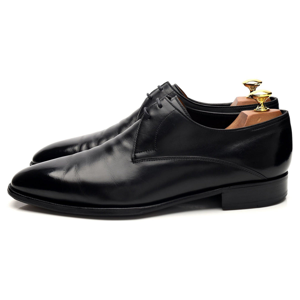 &#39;Archer&#39; Black Leather Derby UK 8 E