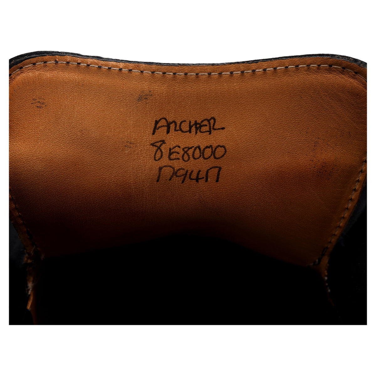 &#39;Archer&#39; Black Leather Derby UK 8 E