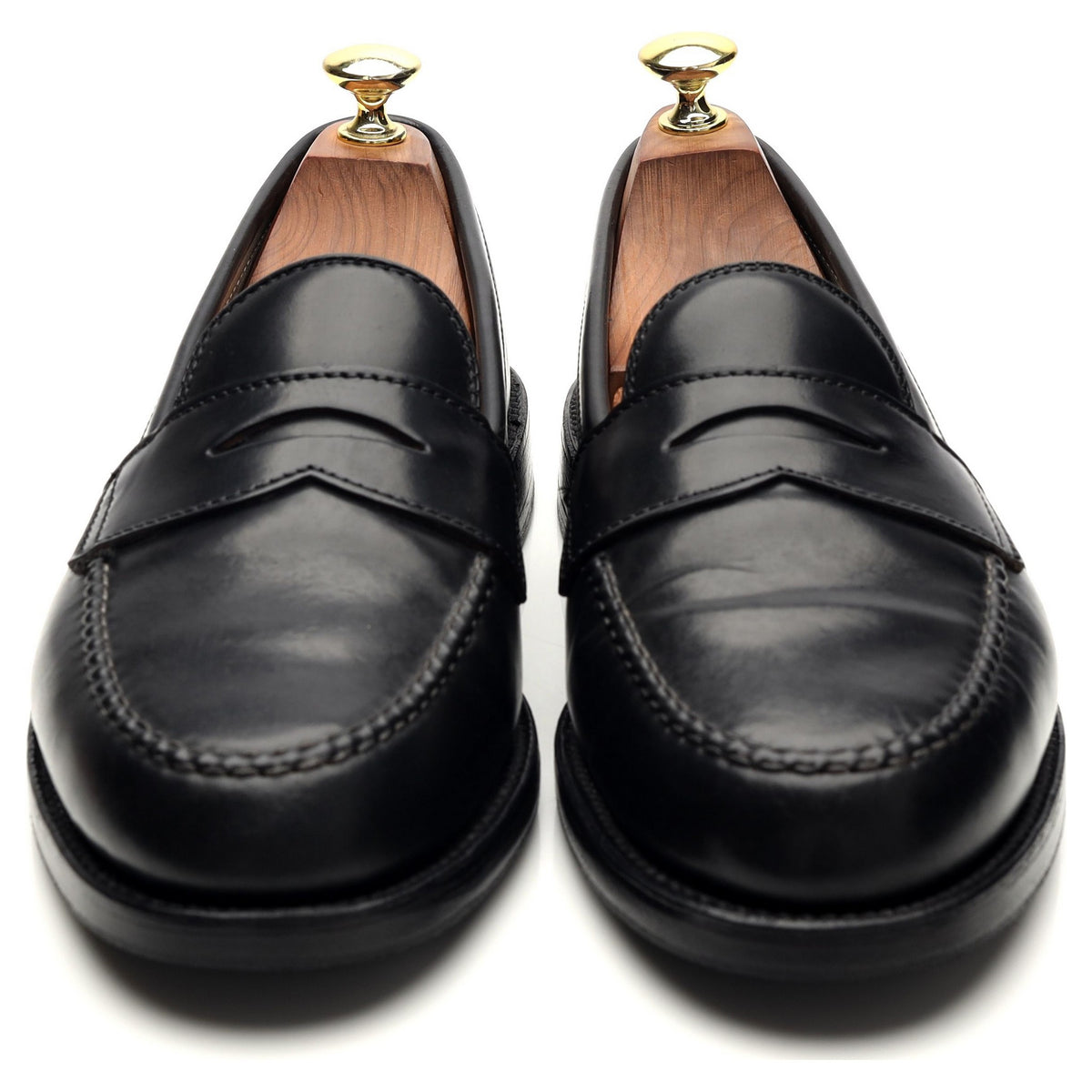 &#39;987&#39; Black Cordovan Leather Loafers UK 7 US 7.5 E